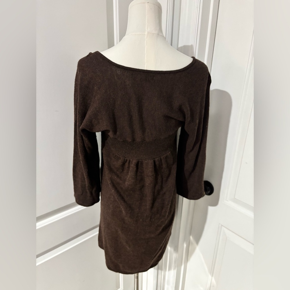 vintage 2000s Express brown knit empire waist top/dress - Picture 4 of 8